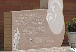 sculpture at Guardian Angels Church
